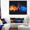 Designart - Blue and Red Fire - Contemporary Canvas Artwork in Black Frame